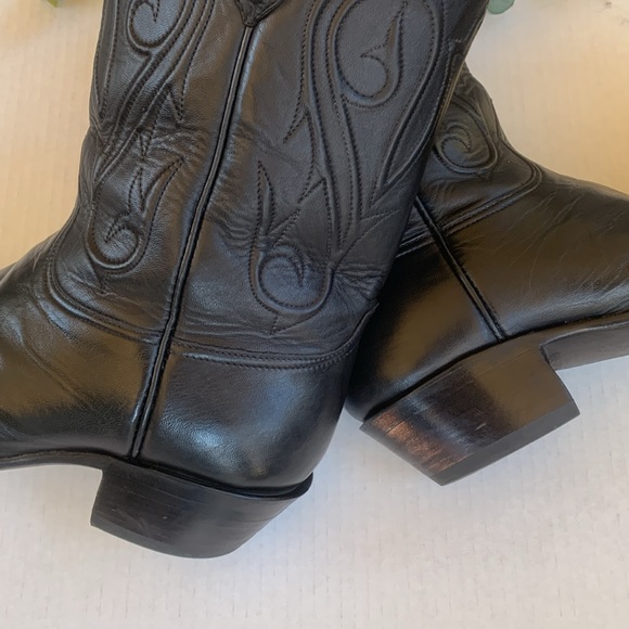 Black Jack Men’s Ranch Hand Almond Toe Leather Boots in Black - Picture 4 of 11